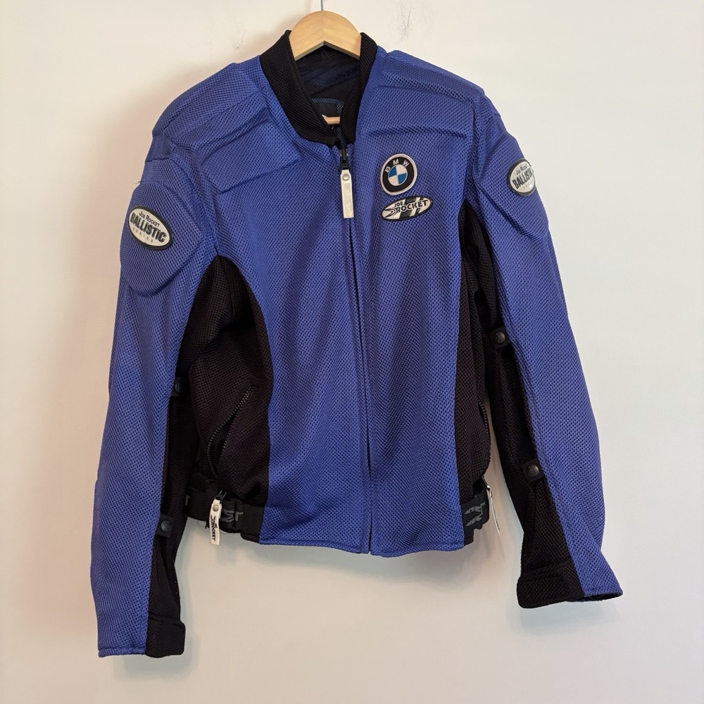 Joe Rocket Jacket Medium Blue Black Ballistic Mesh Motorcycle Riding Biker VTG